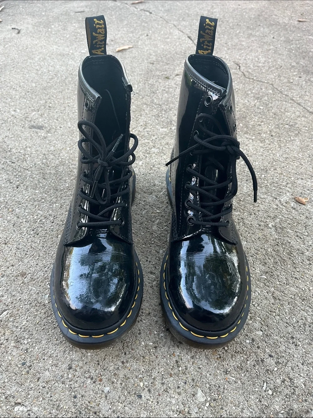 Dr. Martens Black Patent Lace-Up Platform Boots s-l400.jpg main image 4